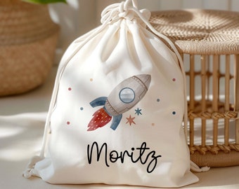 Children&#39;s bag personalized with name Personalized gym bag | Rocket space .Backpack for as a sports bag for school, kindergarten