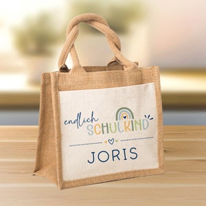 Finally school child 2025 personalized with name bag school bag, gift for school enrollment, personalized jute bag, school enrollment gift