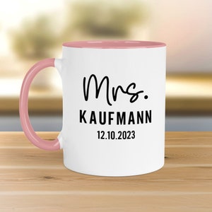 Mr. & Mrs. Mug Wedding Personalized Mug with Desired Name and Date – Name Mug Wedding Gift – Bride Groom – Coffee Mug