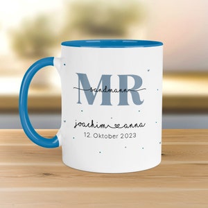 Mr & Mrs Mug Cups Wedding personalized with desired name and date – Name Mug Wedding Gift - Bride Groom – Coffee Mug
