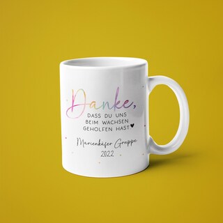 Tazza Personalizzata 'Danke' Arcobaleno – Regalo Maestra/Educatrice, 477 Ml, Prodotta In Germania