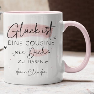 Tasse personalisiert - Glück ist eine Cousine wie Dich zu haben - Geschenk - Weihnachtsgeschenk - Keramik - Weihnachten - Kaffee 330 ml