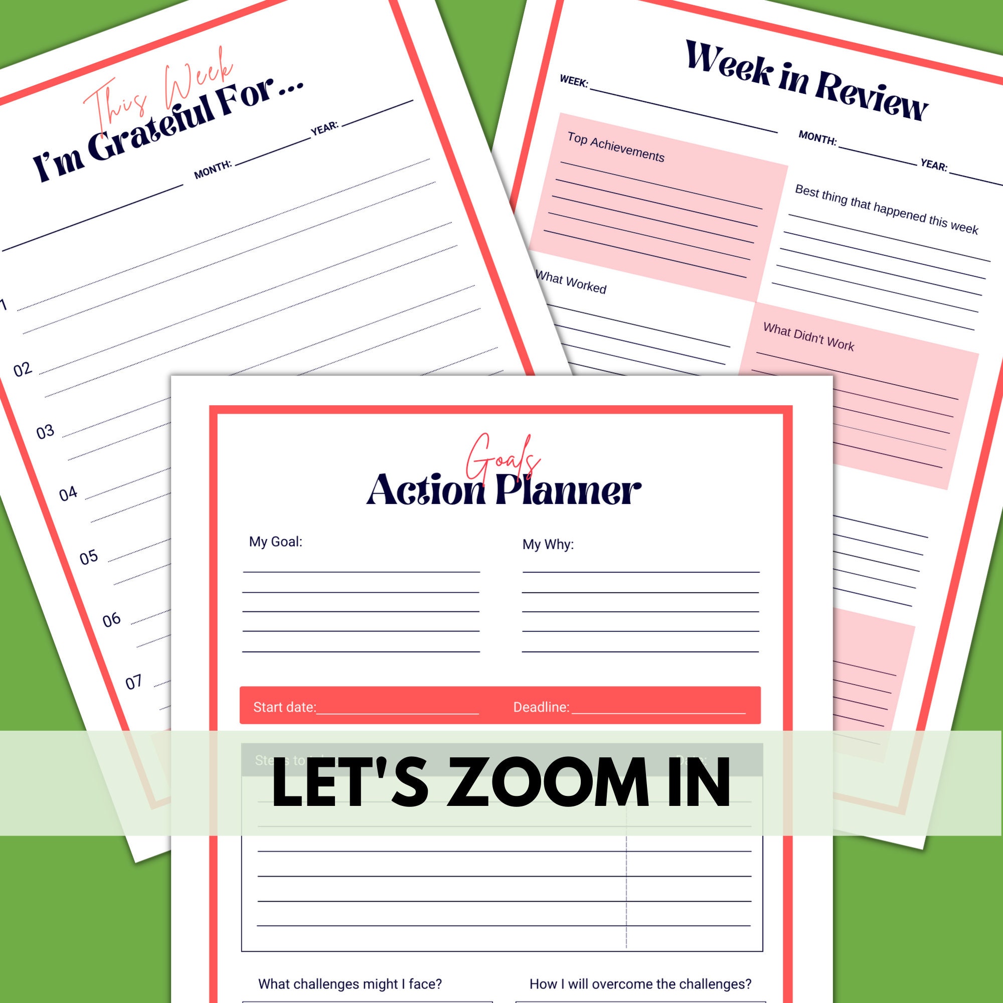 Weekly Planner, Planner Pages Letter Size, Printable Planner, Printable ...