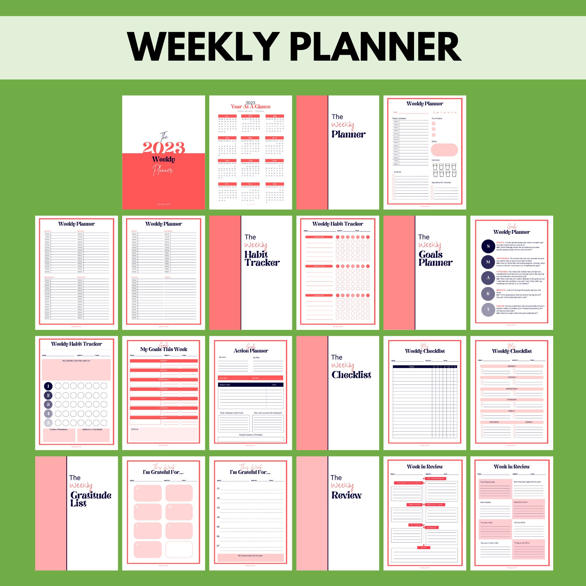 Weekly Planner, Planner Pages Letter Size, Printable Planner, Printable ...