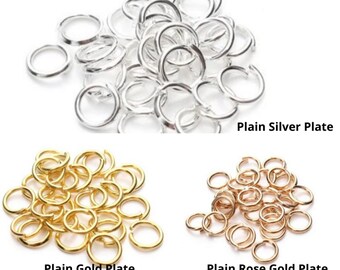 6mm 8mm 10mm | 100 x Split Jump Rings | Gold - Rose Gold - Silver