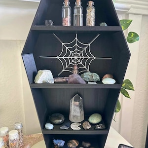 Coffin Shaped Shelf, Gothic Decor, Black Display, Alternative Home Decor, 3D Printed, Printable Gift Wiccan Witch