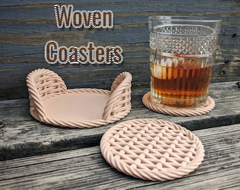 Set of 6 Woven Rope Drink Coasters