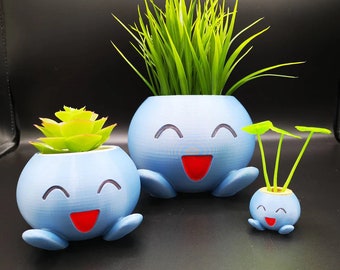 Oddish Planter Pokemon Inspired 3D Printed Succulent Pot Holder, Indoor Plant Pot, Cute Gift for Gamers, Plant Lover