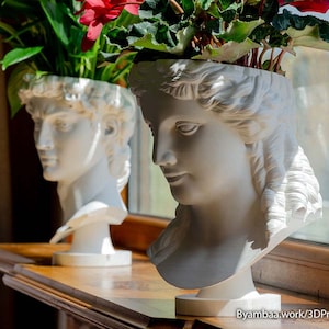 Eirene Head Planter, Printed Sculpture, Modern Garden Decor, Unique Plant Pot, Indoor/Outdoor Plant Holder 3D Printed Printable Gift