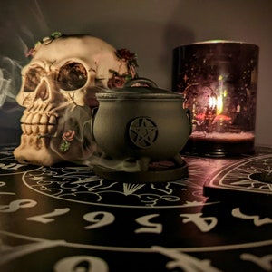 Cauldron Backflow Incense Burner / Stick Incense Burner | Witchy Home Decor | Wiccan Altar Accessories | Backflow Smoke Fountain