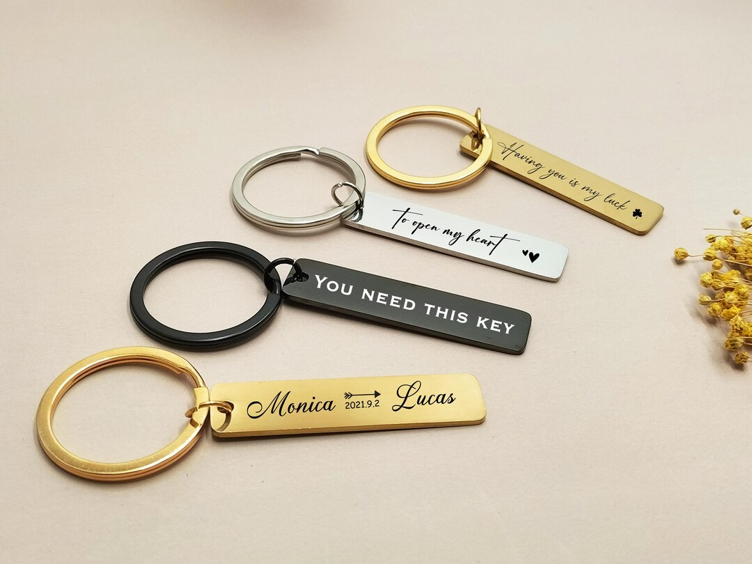 Personalized Double-sided Metal Keychain,custom Engraved Gift - Etsy