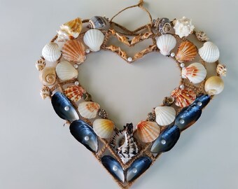 Custom Shell Heart Decor: Ocean Theme Home Decor