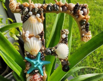 Seashell Letter F, Coastal Decor, Beach Wedding Gift