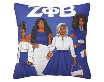 Zeta Phi Beta Inspired Throw Pillow 18 X 18 (2)