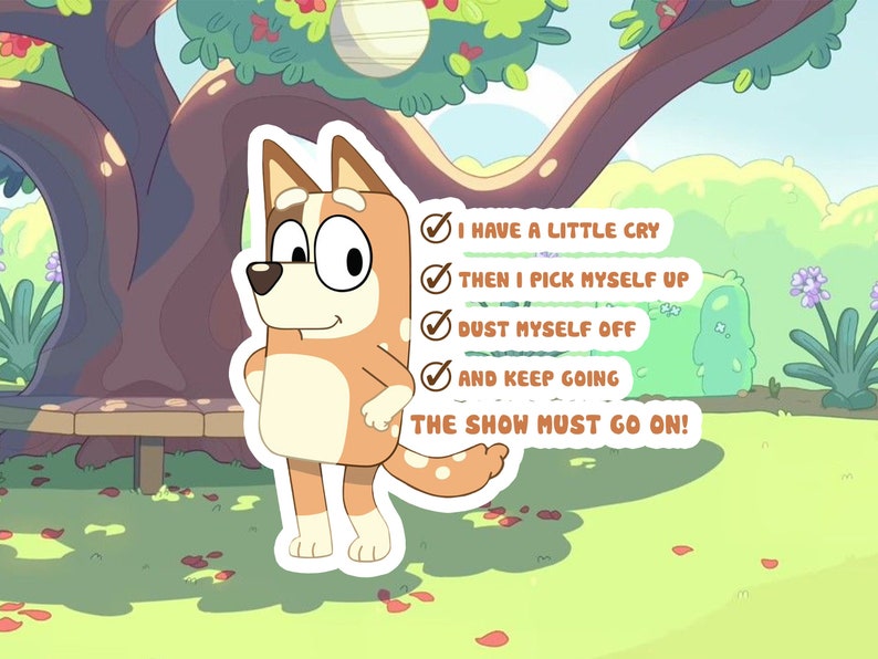 Funny Bluey Sticker Have a Cry Checklist Chilli Heeler Etsy