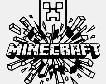 Creeper Burst SVG PNG: Minecraft Style Design (Digital Download)