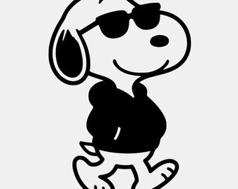 Snoopy Walking SVG PNG: Red Hoodie Beagle (Digital Download)
