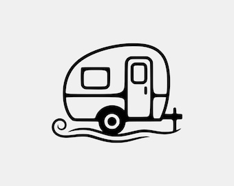 Camper Van SVG, Retro Reise Anhänger Clipart, Camping Cut Datei für Cricut, Instant Download