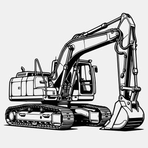 Bold Excavator SVG PNG: Construction Machine Cut File (Digital Download)