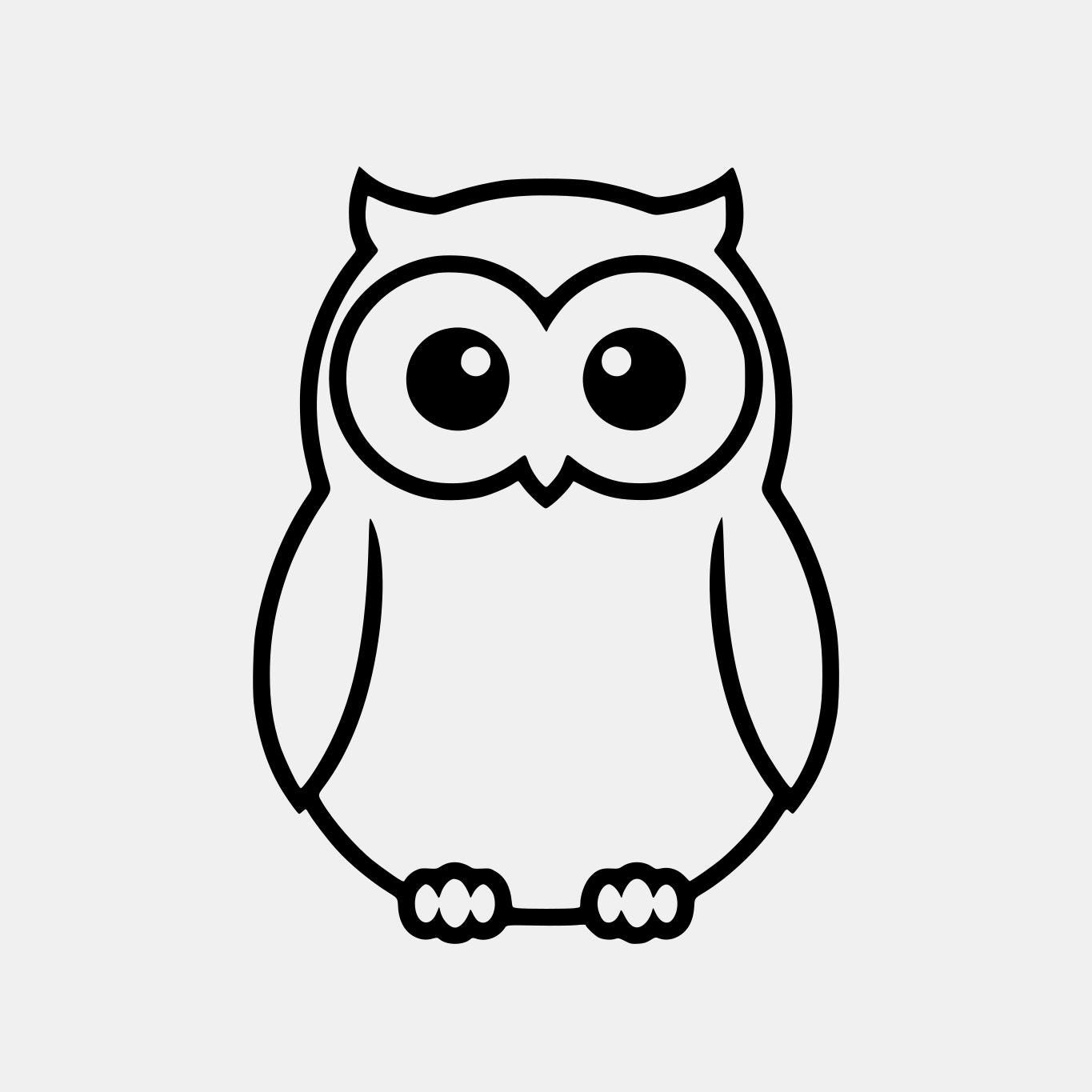 Minimal Baby Owl Outline SVG, Nursery Clipart (Digital Download)