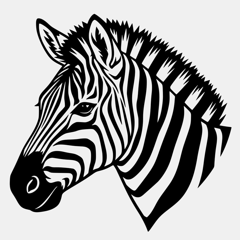 Zebra Header Zebra Head Profile SVG PNG: Bold Graphic Design (digital Download) - Etsy