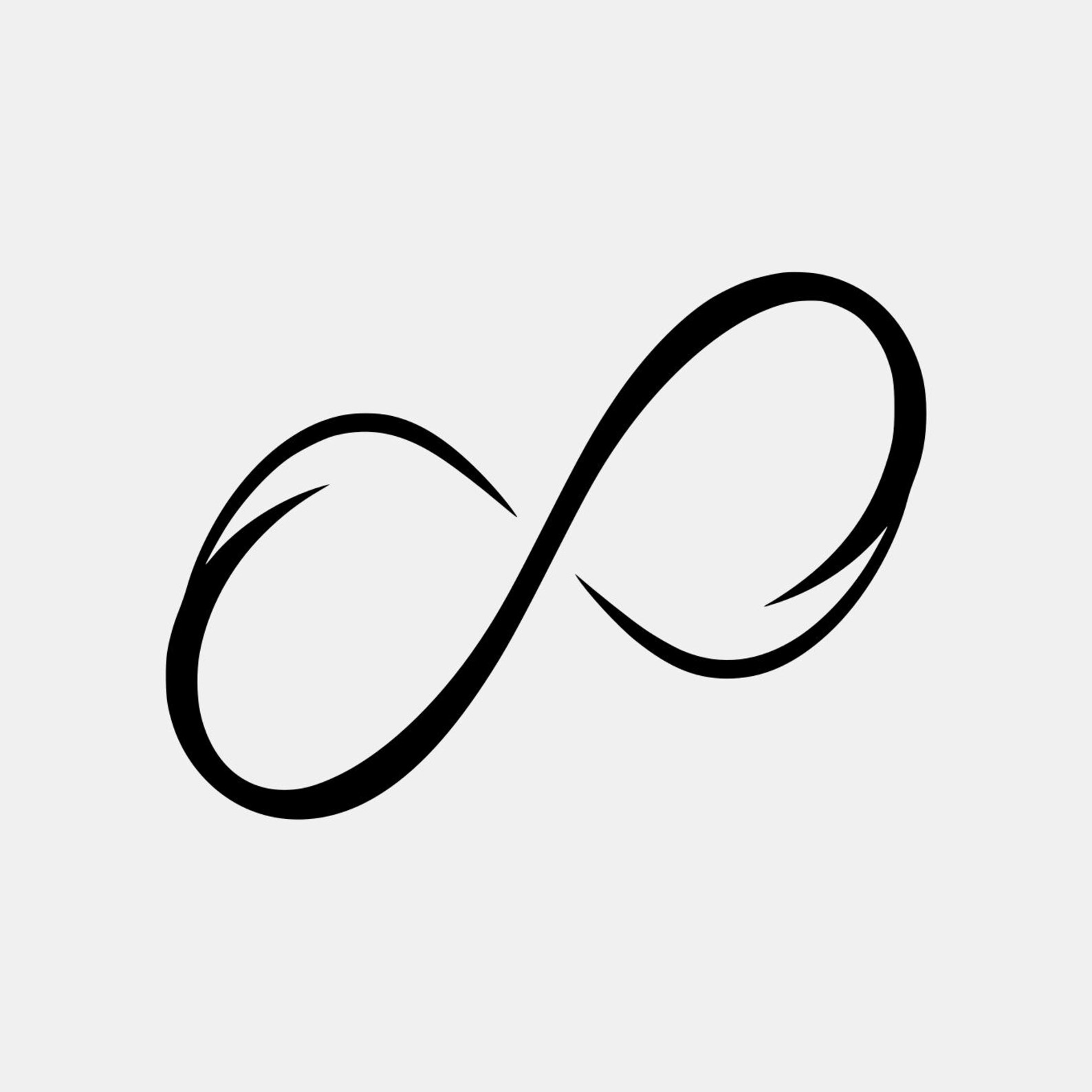 Tilted Rocking R Symbol Tilted Infinity Symbol SVG PNG: Minimalist Calligraphic Cut File ...