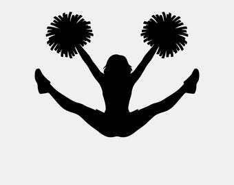 Cheerleader Silhouette Svg Png: Dynamic Pose Cut File (Digital Download)