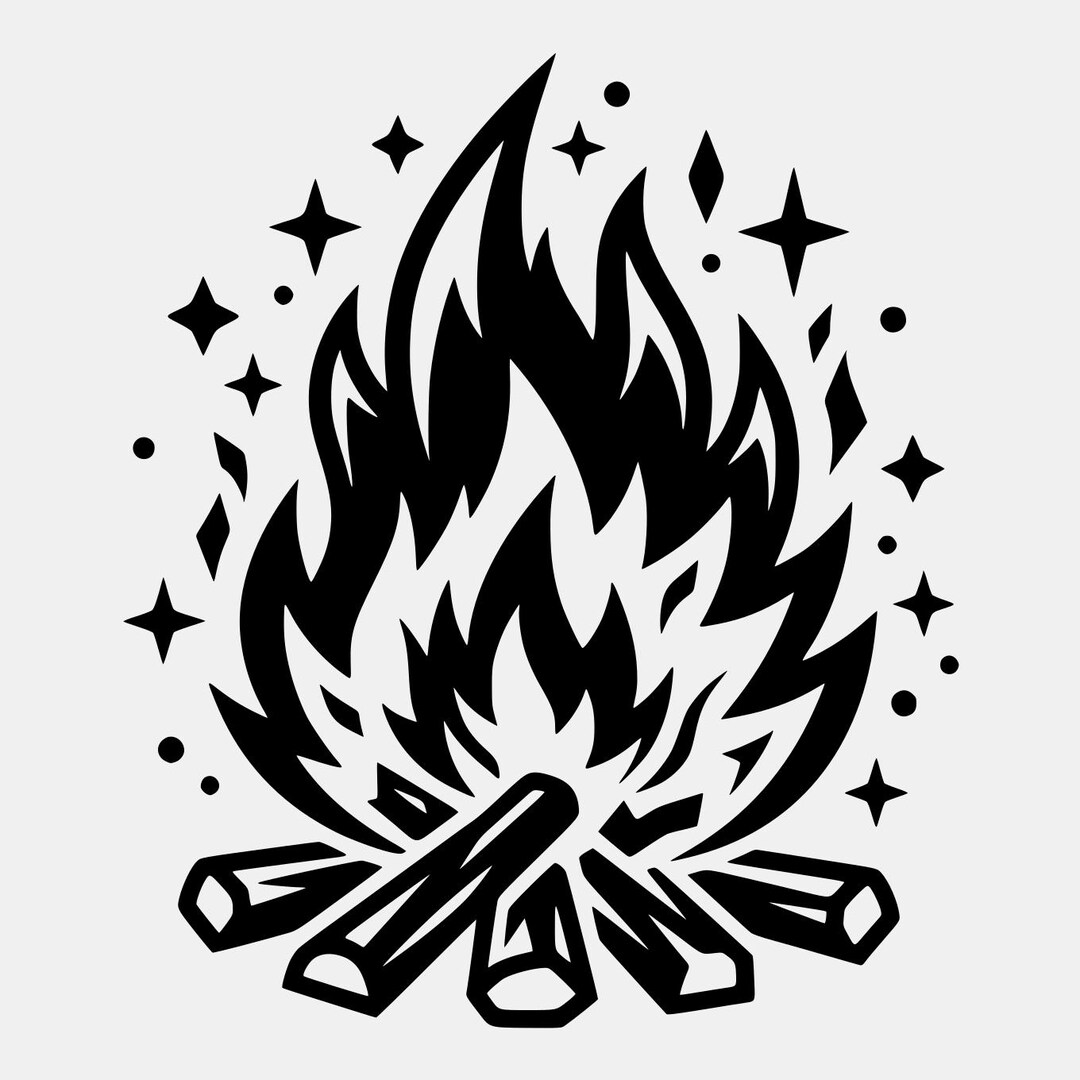 Bonfire With Stars SVG PNG: Bold Graphic Design (digital Download) - Etsy