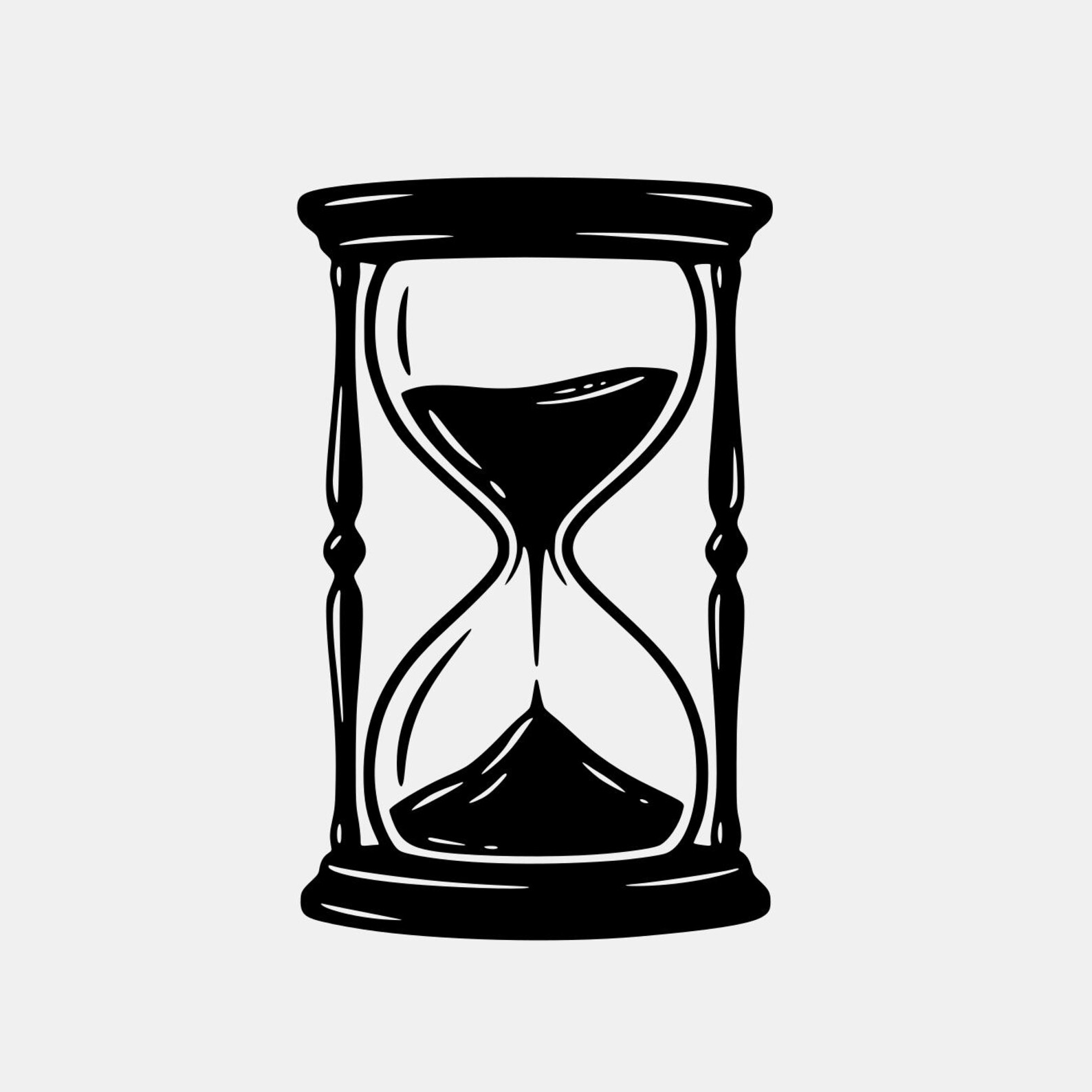 Hourglass SVG, Vintage Sand Timer Clipart, Antique Timepiece Vector Art ...
