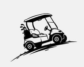 Golf Cart SVG Clipart, Golfing Vehicle Illustration, Golf Sports Graphic for Cricut and Crafts