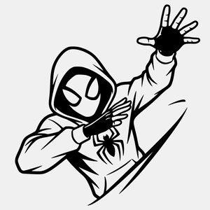Spider-Man Hoodie Action Pose Black and White Art image 1