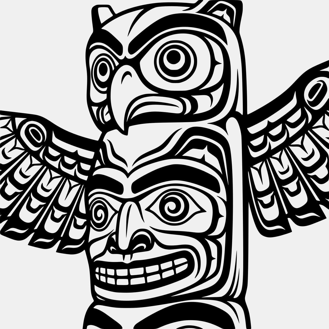Haida Totem Pole - Etsy Vintage Haida 925 Sterling Earrings Signed Atill 1988 – NW Coast Totem Design main image 0
