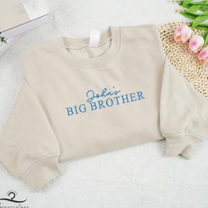 Embroidered Personalized Big Brother Sweatshirt, Custom Name Brother Sweater, Family Shirt, Pregnancy Announcement Shirt, Baby Boy Outfit