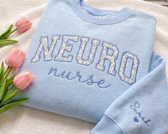 EMBROIDERED Neuro Nurse Sweatshirt, Awesome Neurology Nurse T-Shirt, Cute Gift For Brain Nurse, Neurology Nurse Week Gift, Nurse Day Outfit