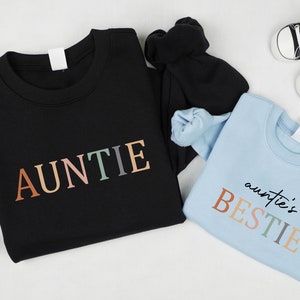 Auntie and Auntie&#39;s Bestie Sweatshirt, Auntie Me Sweatshirt, Aunt Sweatshirt, Aunt Niece Hoodie, Best Gifts for Aunt, Aunt Nephew, Niece Kid