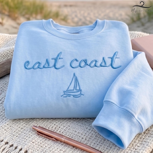 Sudaderas bordadas estilo Costa Este, camisa con estética universitaria vintage, conjunto a juego para cruceros en grupo, regalo de moda para destinos de viaje.