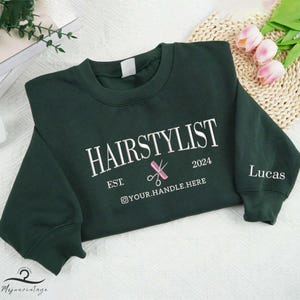 Embroidered Hair Stylist Shirt, Hairstylist Sweatshirt, Hairdresser Sweater, Hair Salon Stylist Shirt, Cosmetologist Grad, Cosmetology Gift.