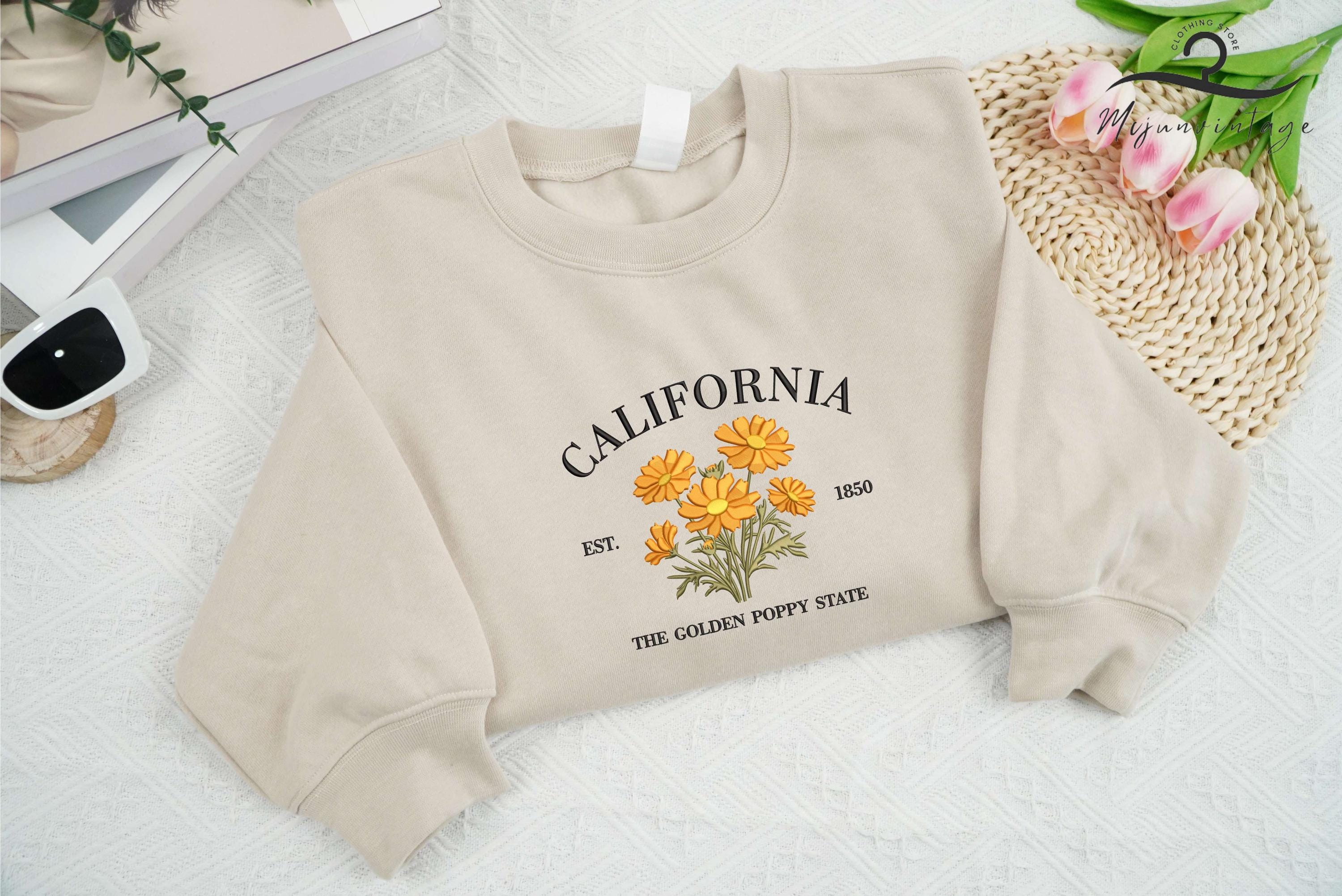 限定品　最安値POPPY EMBROIDERED SWEATSHIRT Embroidered California Poppy Sweatshirt | Unisex State