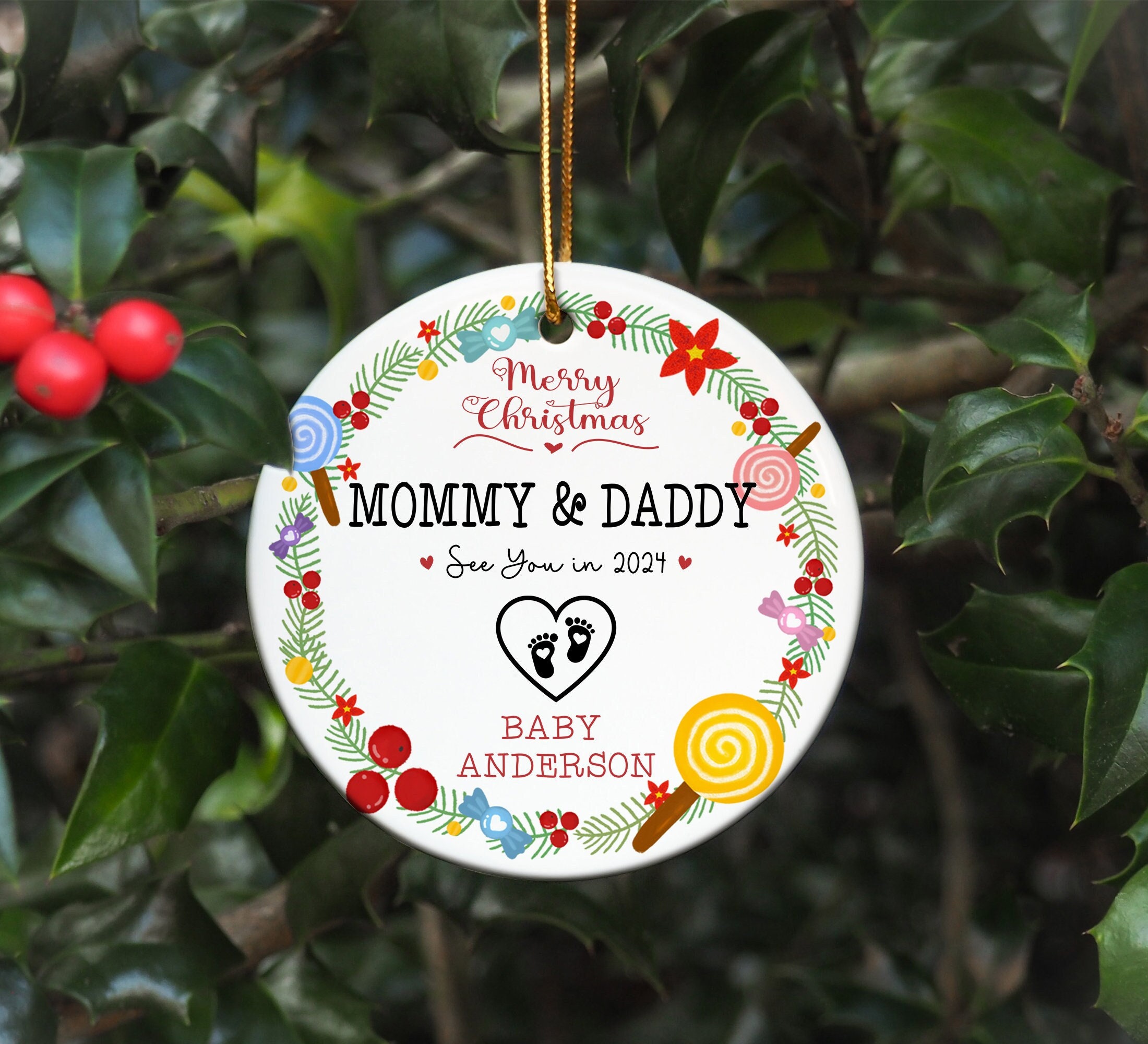 Personalized Merry Christmas Mommy and Daddy See You in 2024 Etsy