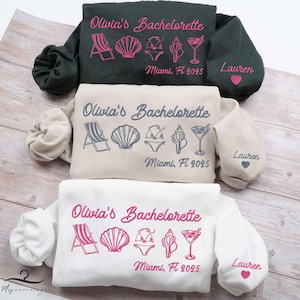 Embroidered Custom Coastal Beach Bachelorette Sweatshirt, Mermaid Bachelorette Shirts, Beach Bach Party T-shirt, Girls Weekend Sweatshirt.