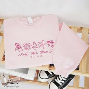 Embroidered Seashells And Wedding Bells Bachelorette Sweatshirt, Coastal Bridal Shower Shirt, Beach Bach Party Shirt, Girls Weekend Beach.