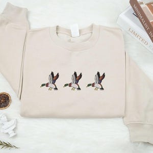 Embroidered Duck Sweatshirt, Duck Crewneck T-Shirt, Silly Duck Shirt, Funny Duck Embroidered Sweatshirt, Cute Duck Shirt, Duck Lover Gift.