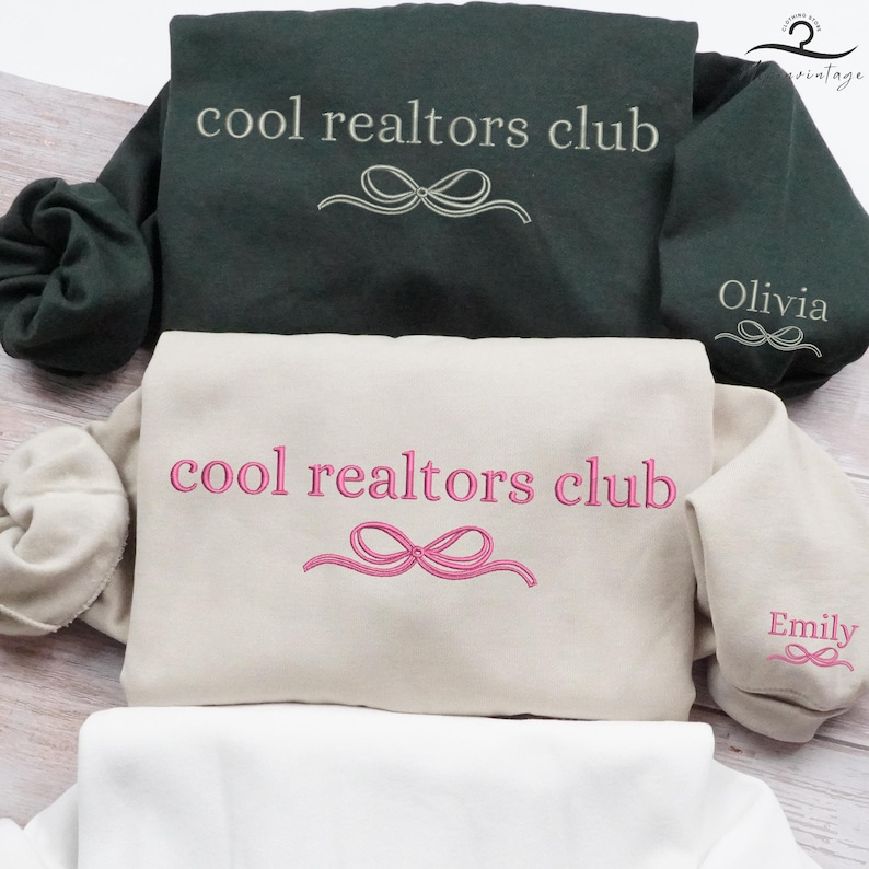 EMBROIDERED Custom Cool Realtors Club Sweater, Matching Realtor Shirt ...