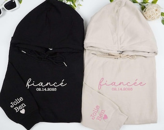Embroidered Custom Fiance and Fiancee Matching Couple Sweatshirts, Future Mr and Mrs Shirt, Newly Engaged Sweatshirt, Valentines Gifts