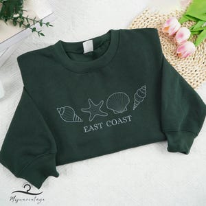 Embroidered Custom Seashell Beach Island Crewneck, Bachelorette Crewneck Pullover, Beach Summer Hoodie, Island Sweatshirt, Ocean Lover Gift
