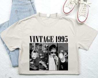 Custom Vintage 30th Birthday Shirt T-shirt, Vintage 1995 Shirt, Birthday Party Shirt, Custom Photo Birthday Shirt, 30 Years Birthday Shirt.