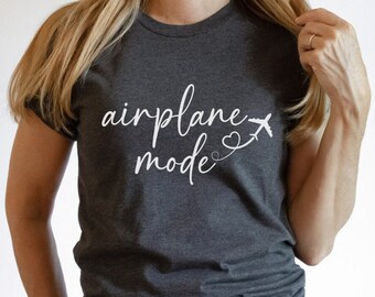 Camisa de modo avión, camisa de vacaciones, modo vacay, vacaciones familiares, camiseta de viaje, camisa de viaje para niñas, camisa de avión, camisa de asistente de vuelo