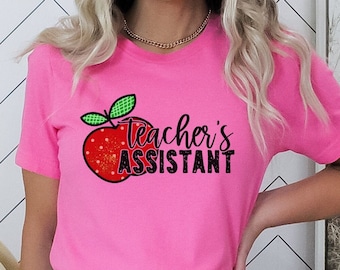 教師アシスタントシャツ、教師アシスタントシャツ、教師アシスタント用のかわいいシャツ、教師アシスタントTシャツ、新学期シャツ、教師アシスタント