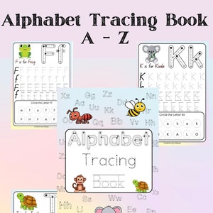 Alphabet Tracing Book - Pastel Alphabet - Tracing Handwriting Learning Writing A-Z A to Z Learn to write Learn letters