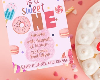 Sweet One Digital Invitation, Sweet One Birthday, First birthday Party, Digital Invitation, Sweet Birthday Digital Invitation
